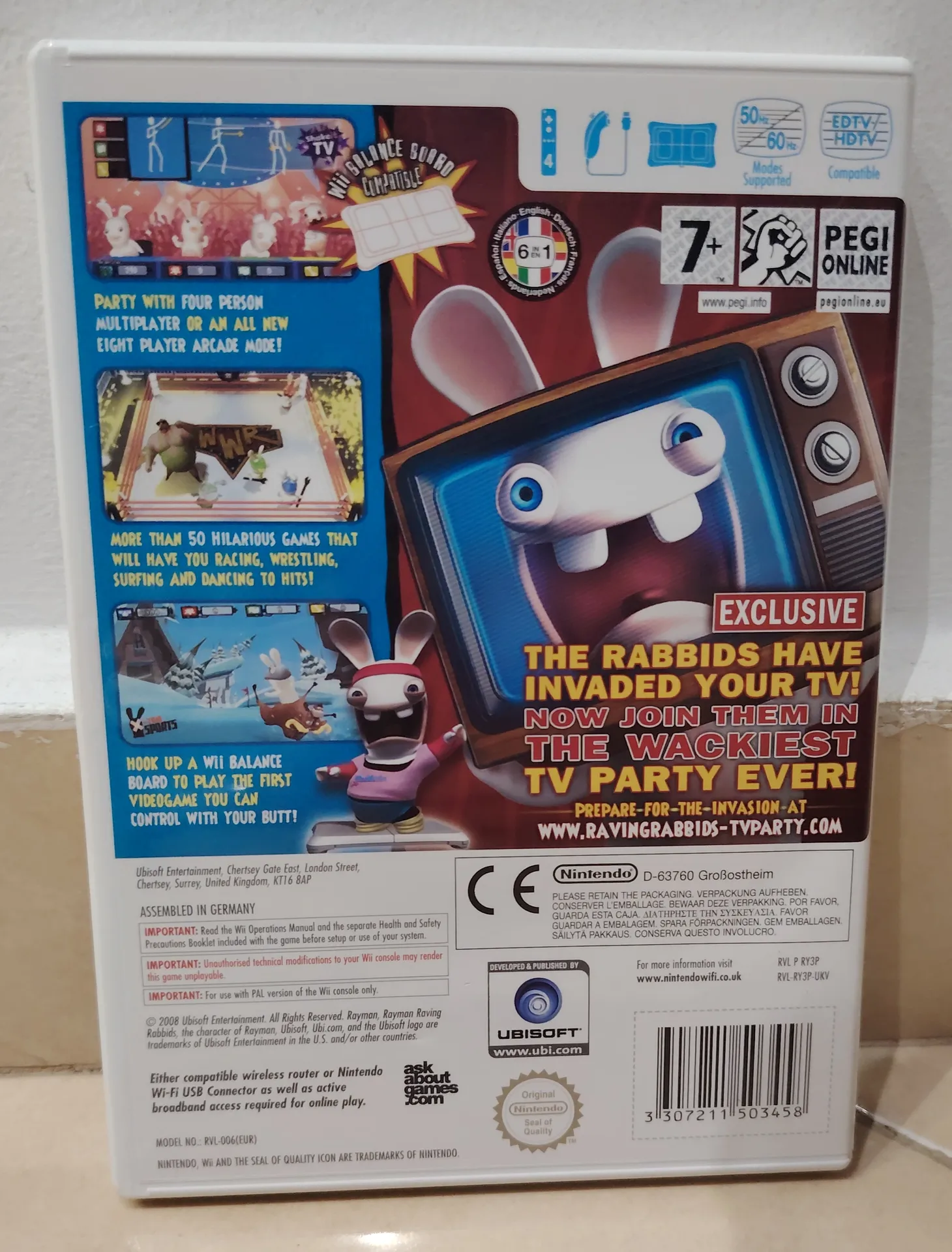 Rayman Raving Rabbids TV Party Nintendo Wii PAL Complete in Box