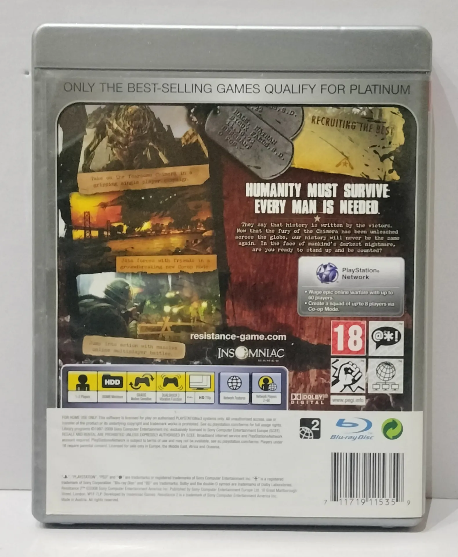 Resistance 2 Platinum за PlayStation 3