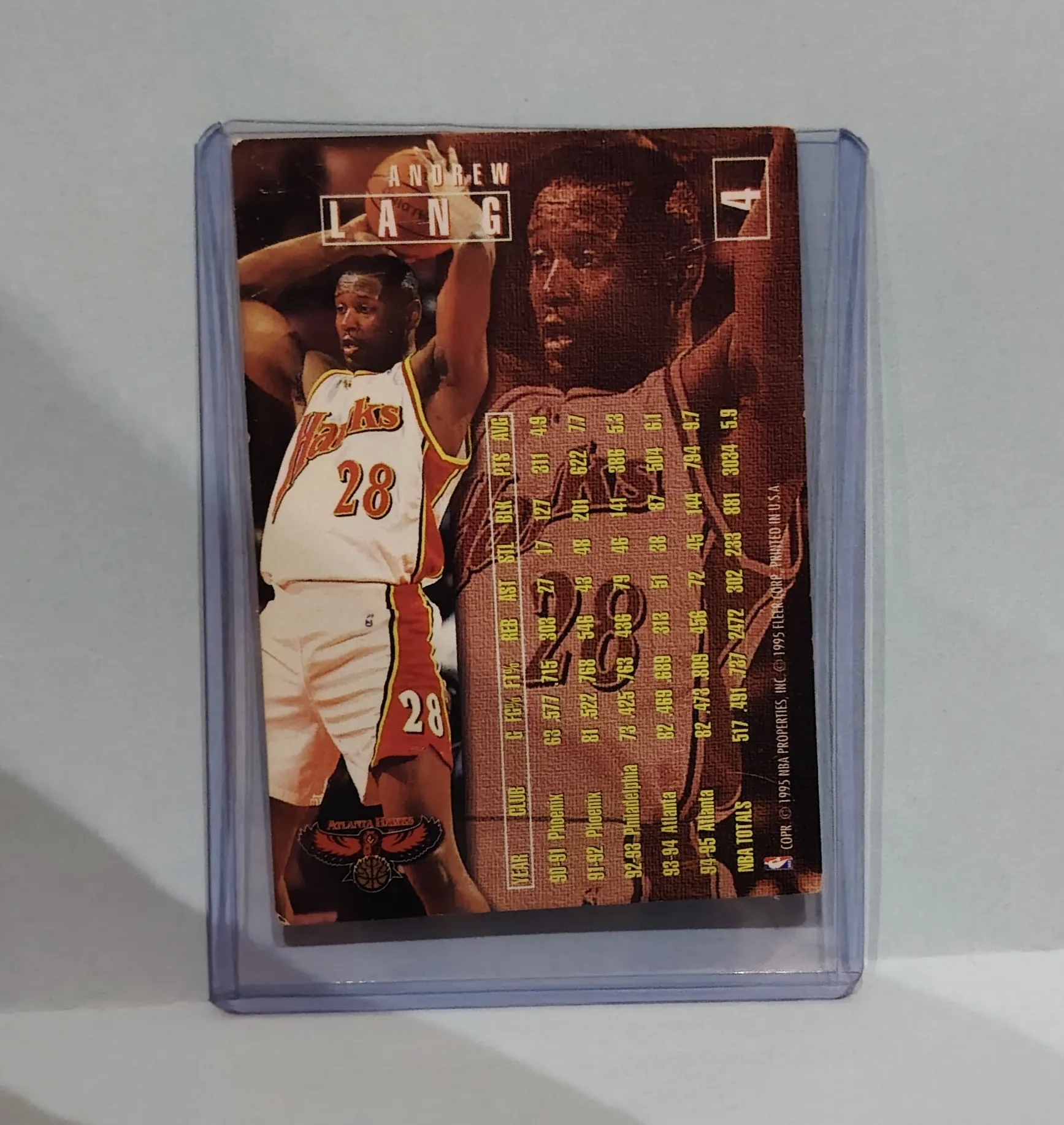 1995-96 Fleer Metal Andrew Lang #124 Atlanta Hawks Basketball Card
