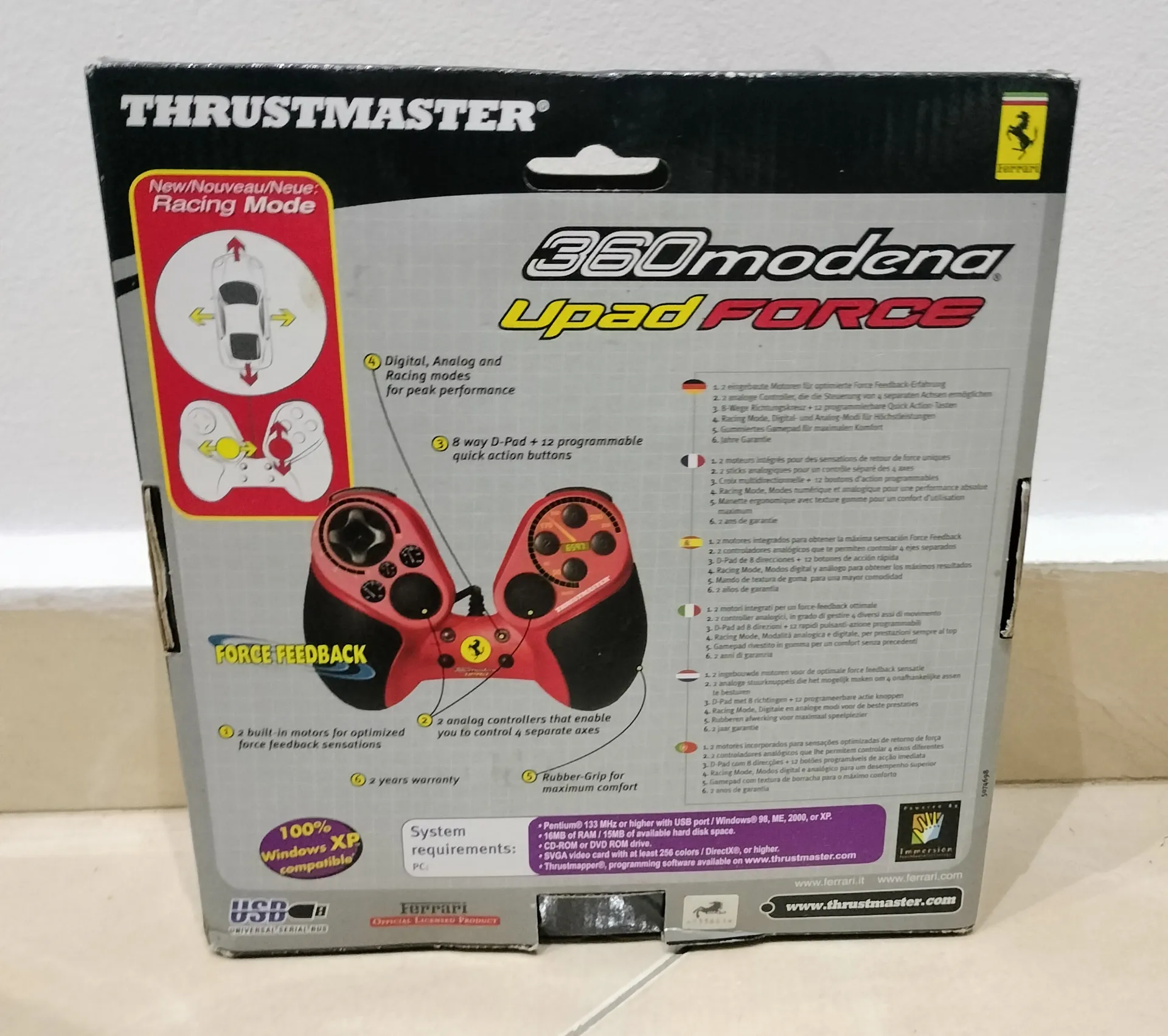 Thrustmaster Ferrari 360 Modena Up2ad Force PC USB Gamepad