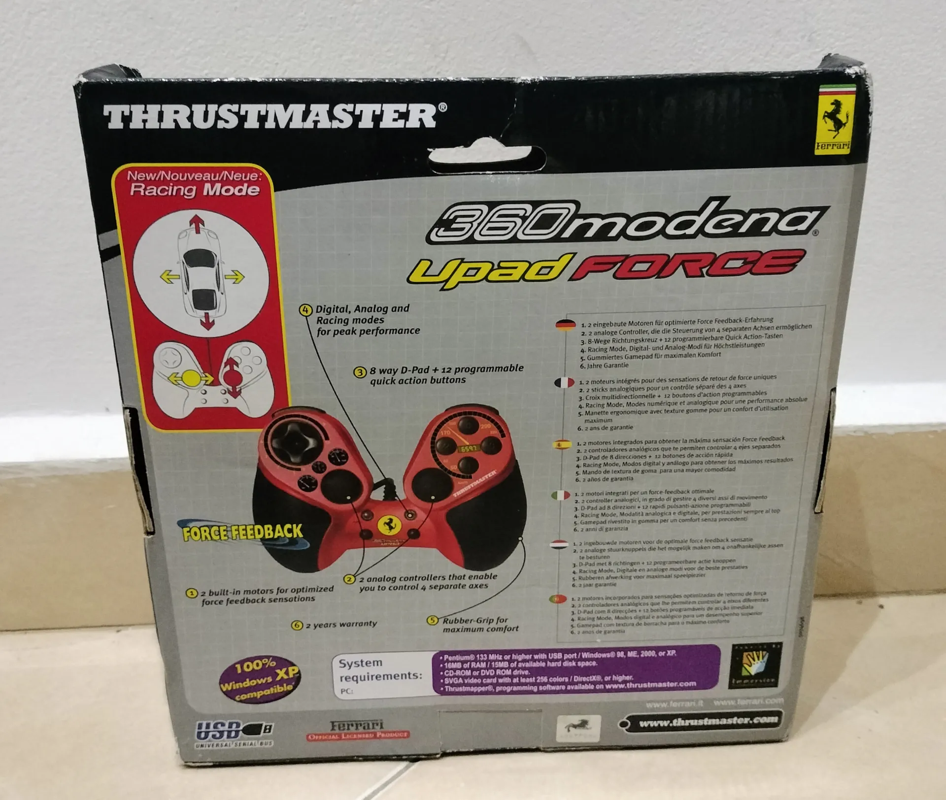 Thrustmaster Ferrari 360 Modena Upad Force PC Racing Gamepad - Boxed
