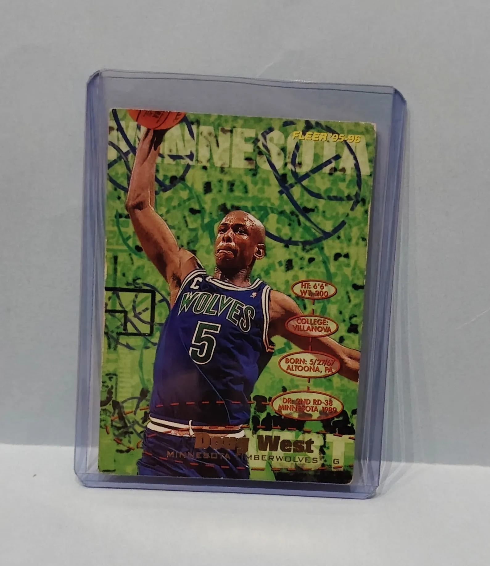 1995-96 Fleer 95-96 Doug West Minnesota Timberwolves Basketball Card #6