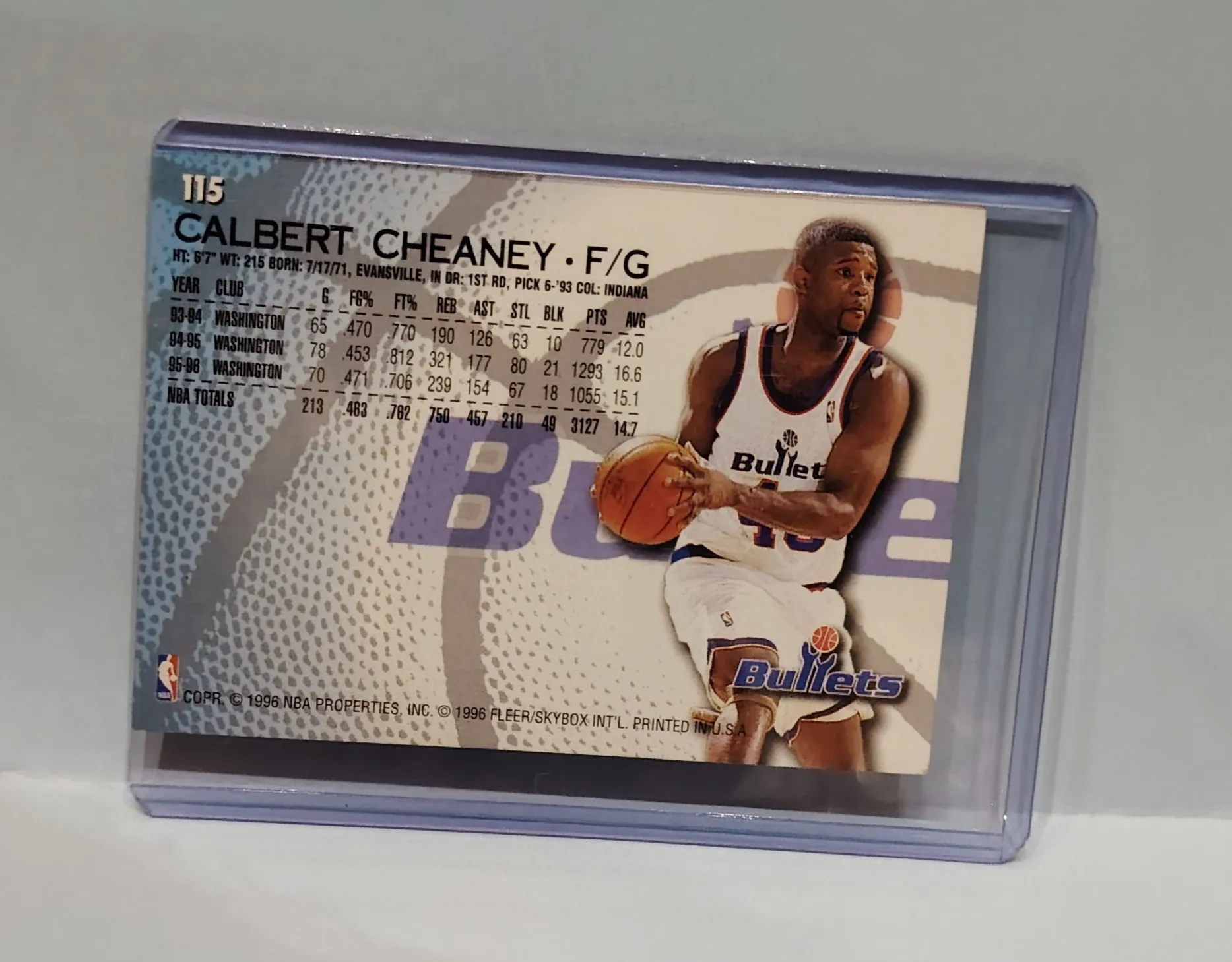 1996-97 Fleer Calbert Cheaney #115 Basketball Card