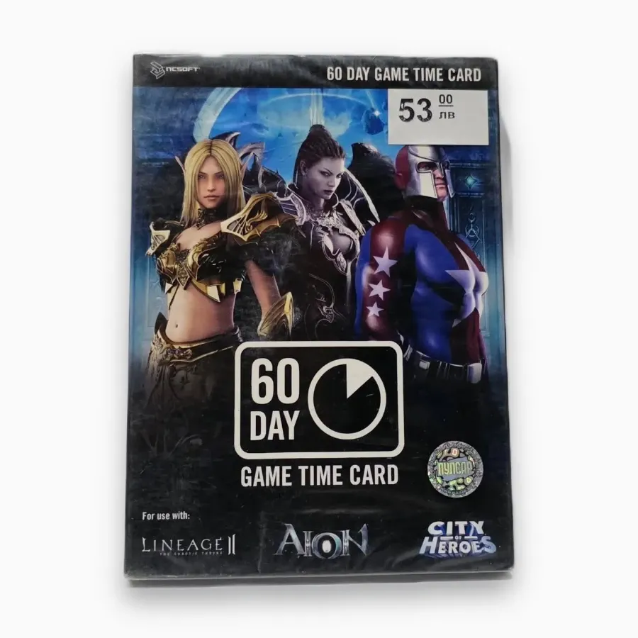 NCsoft 60 Day Game Time Card — European version