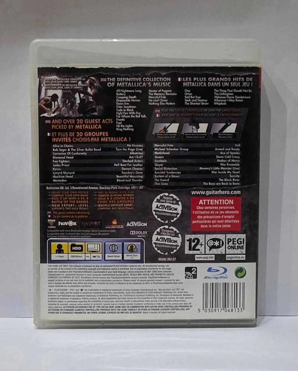 Guitar Hero: Metallica for PlayStation 3 — PAL, French edition