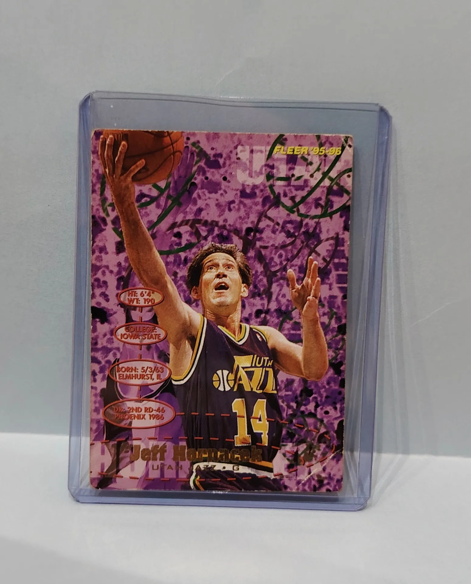 1995-96 Fleer #186 Jeff Hornacek Utah Jazz Basketball Card