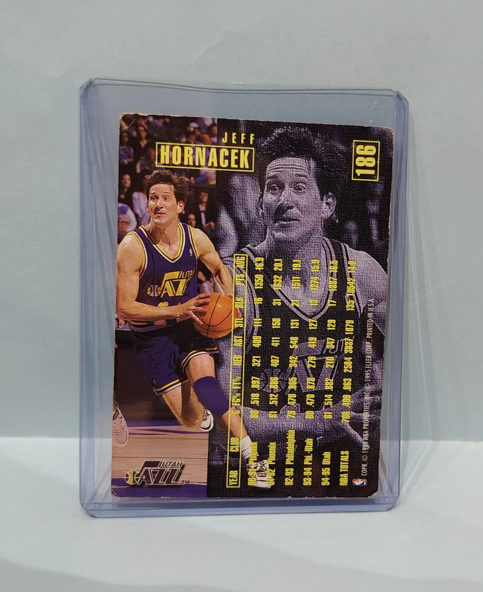 1995-96 Fleer #186 Jeff Hornacek Utah Jazz Basketball Card