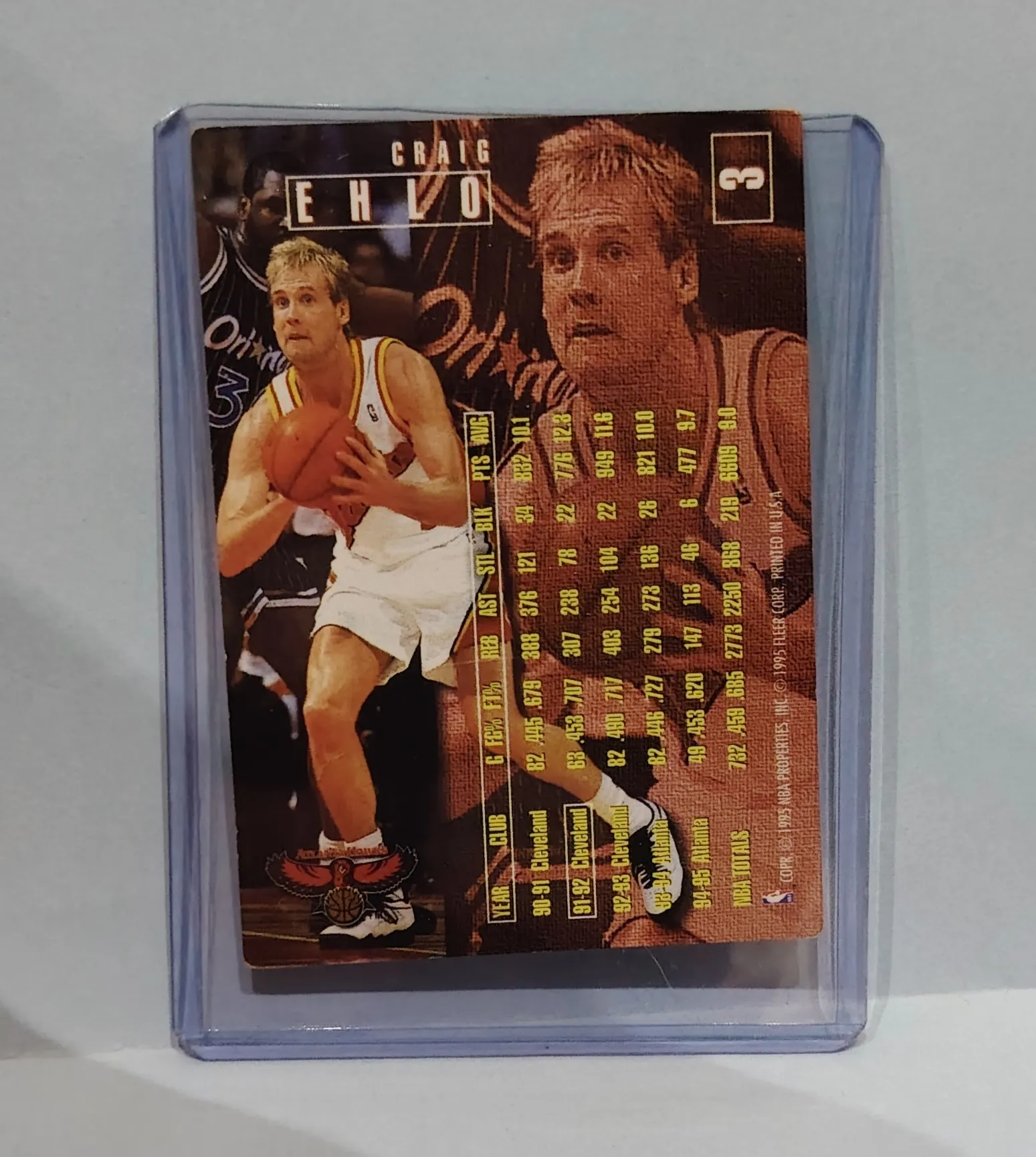 1995-96 Fleer Craig Ehlo #3 Hawks Basketball Card