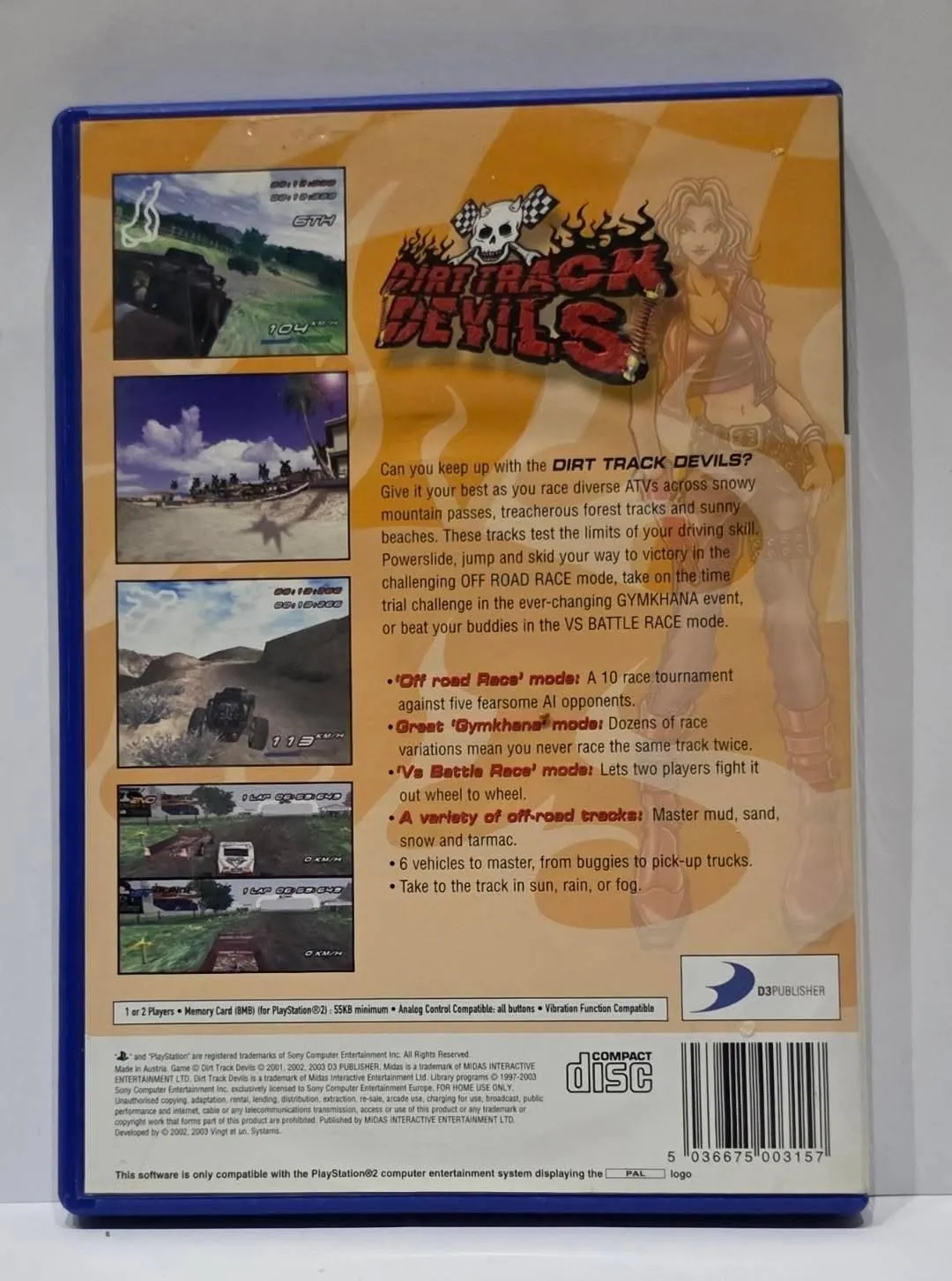 Dirt Track Devils — PlayStation 2, PAL