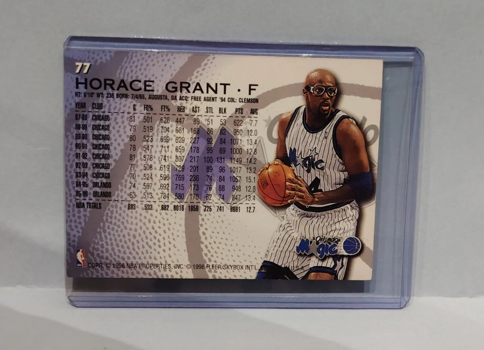 1996-97 Fleer #77 Horace Grant Orlando Magic Basketball Card