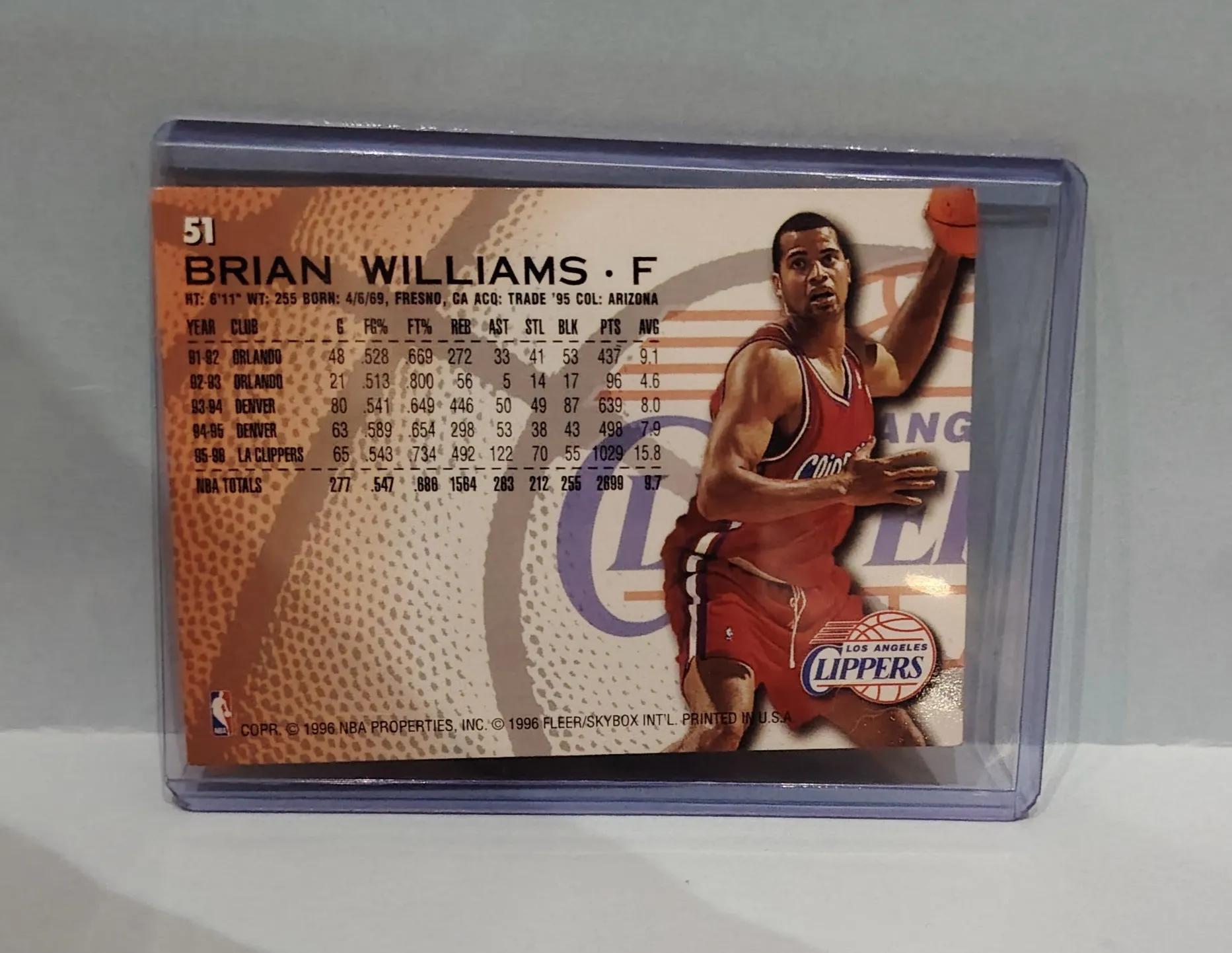 1996-97 Fleer Basketball #51 Brian Williams - Los Angeles Clippers