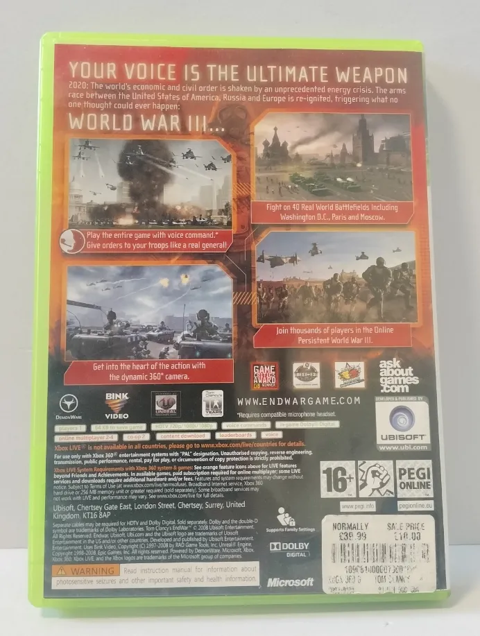 Tom Clancy’s EndWar за Xbox 360 — PAL, пълен комплект