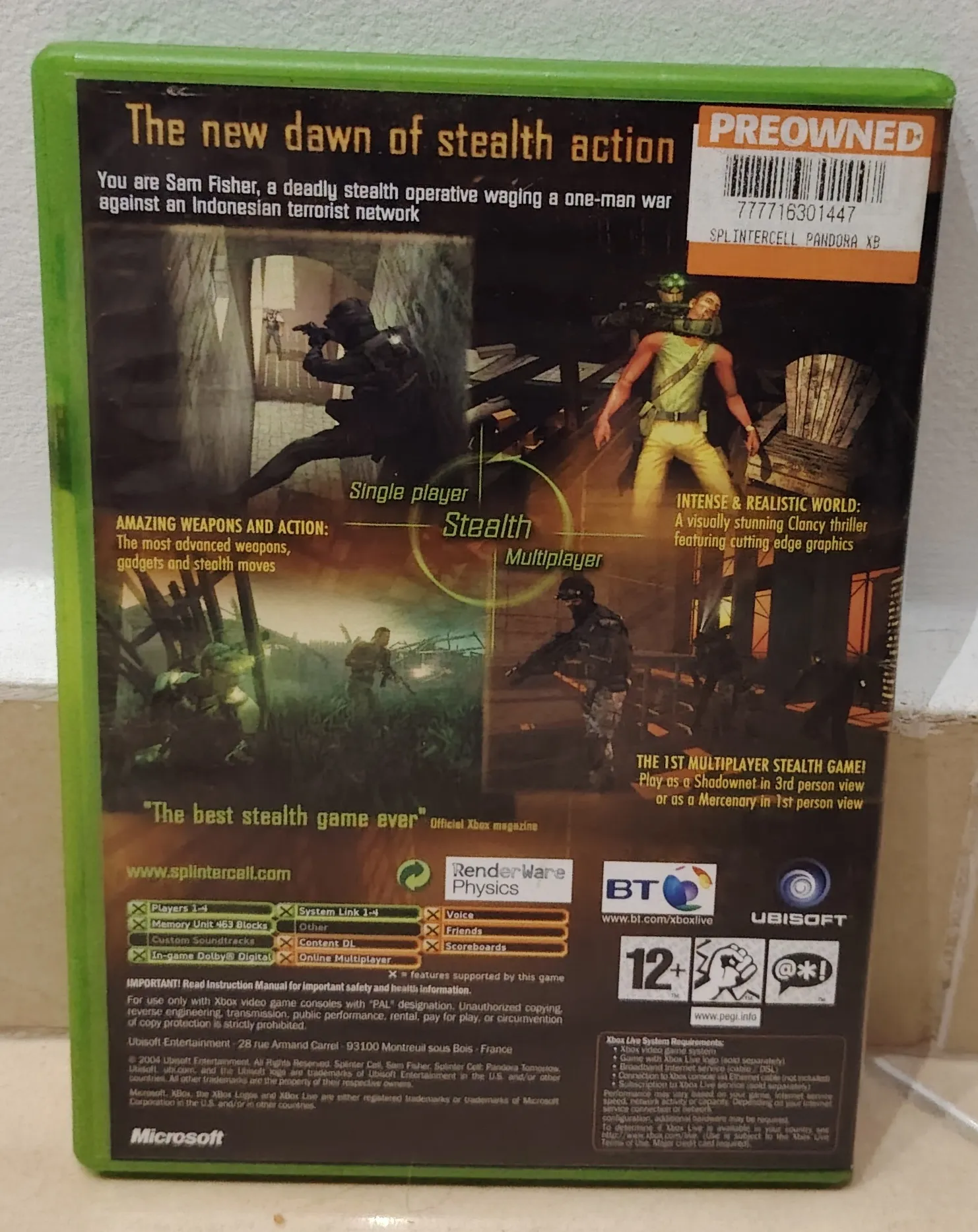 Tom Clancy's Splinter Cell: Pandora Tomorrow (Xbox, PAL)