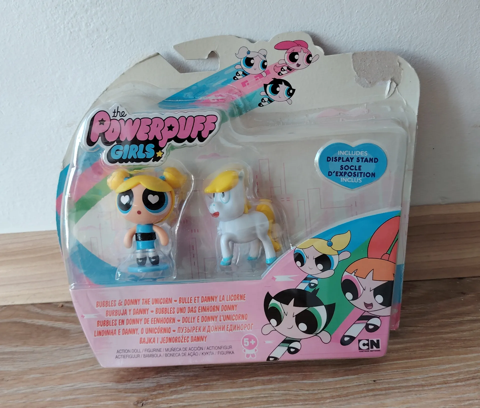 The Powerpuff Girls Bubbles & Donny The Unicorn Action Figures Set with Display Stand 2017