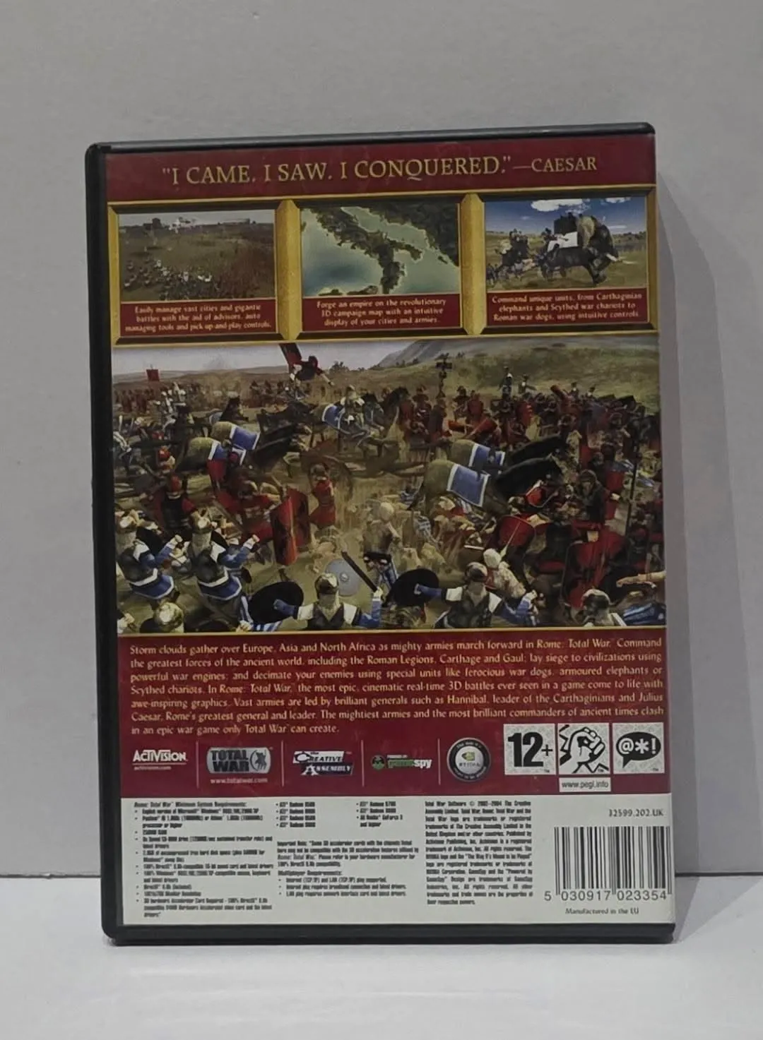 Rome: Total War — PC CD-ROM, издание с три диска