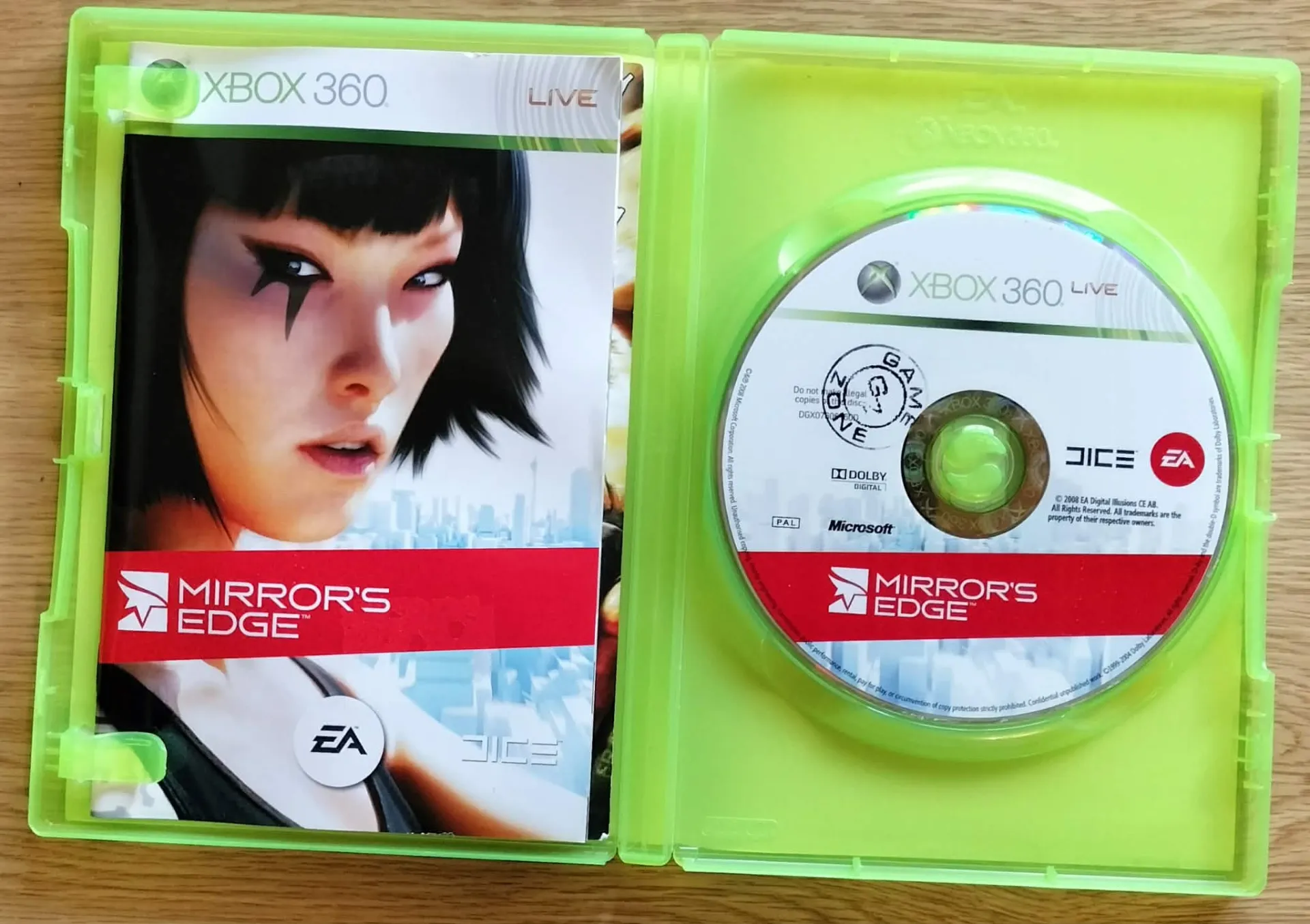 Mirror's Edge for Xbox 360 — PAL/EU, with original case and manual