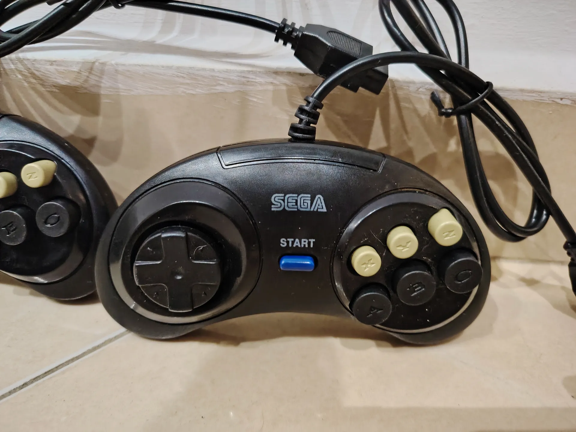Sega Mega Drive 2 console with controllers and cables