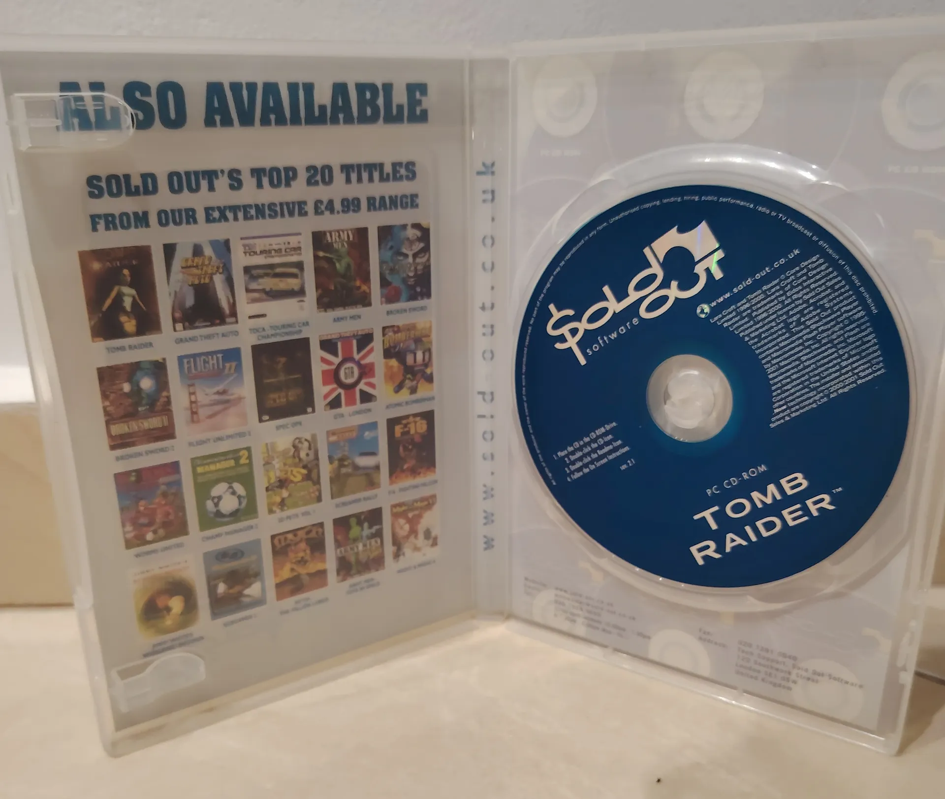 Tomb Raider PC CD-ROM (Sold Out Software Edition)