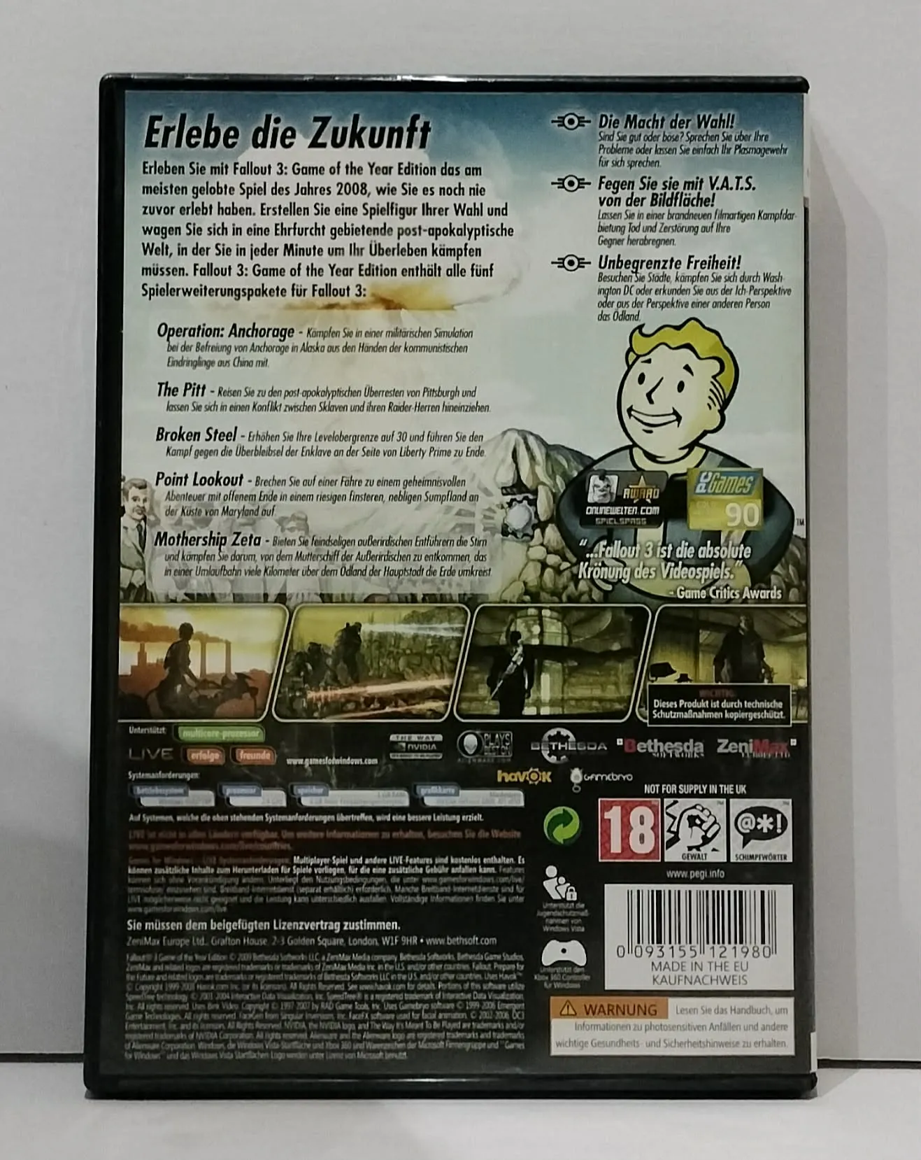 Fallout 3: Game of the Year Edition за PC — немска PAL/EU версия