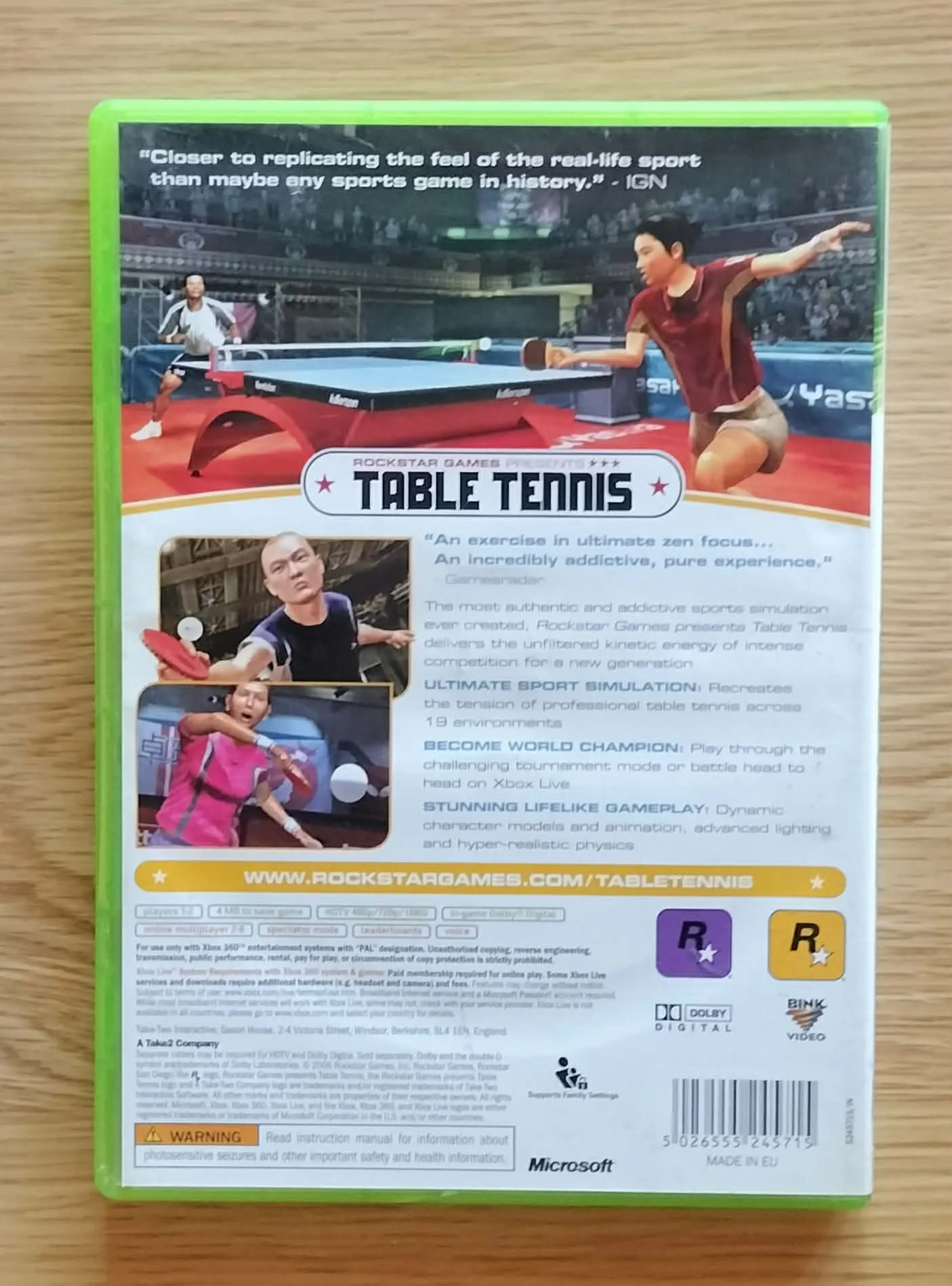 Rockstar Games Presents Table Tennis за Xbox 360 — PAL