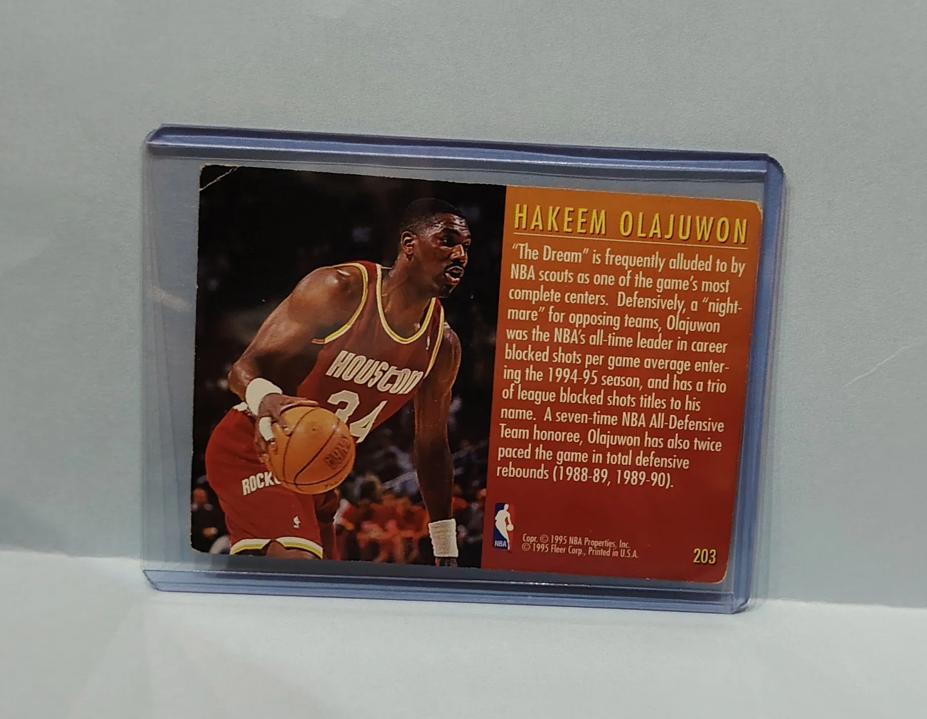 1995-96 Fleer European #203 Hakeem Olajuwon