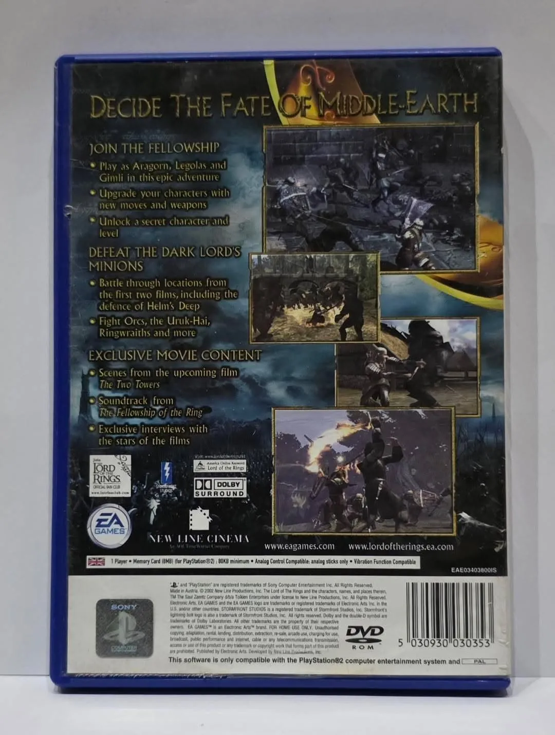 The Lord of the Rings: The Two Towers — PlayStation 2, PAL