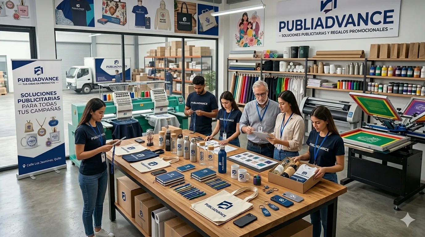 Ilustración de bodega y logística de promocionales