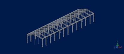 Análise 3D de Galpão Metálico