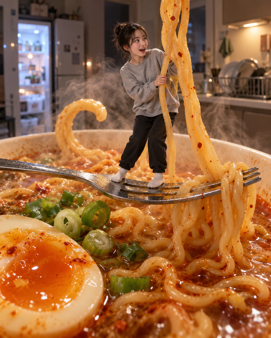 라면 컵보다 작아진 야식 탐험가 결과 예시
