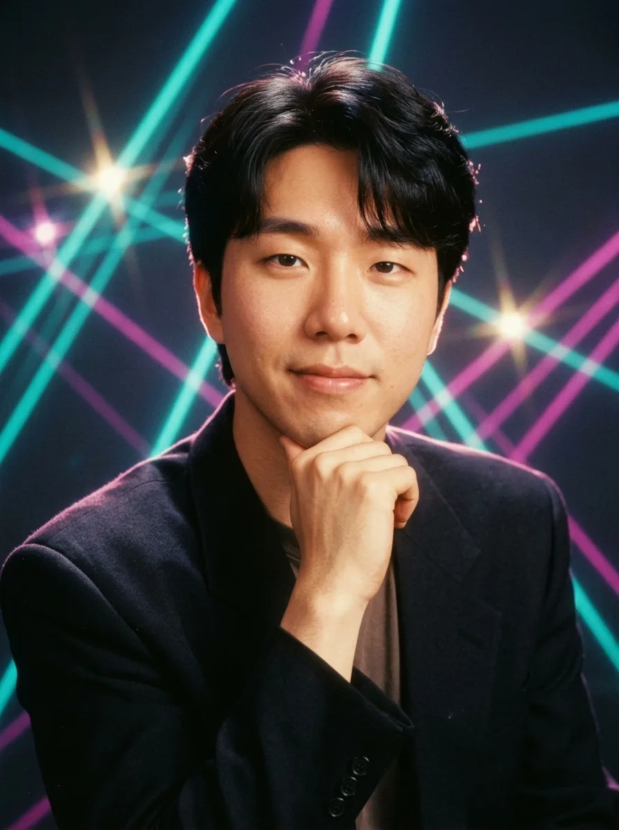 80년대 레이저 배경 스튜디오 사진 결과 예시