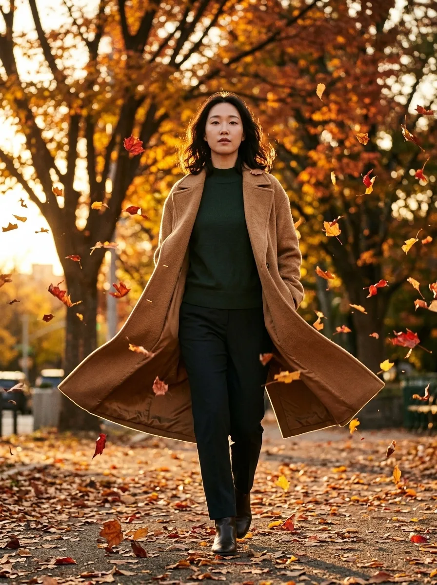 가을 바람 하이패션 화보 결과 예시