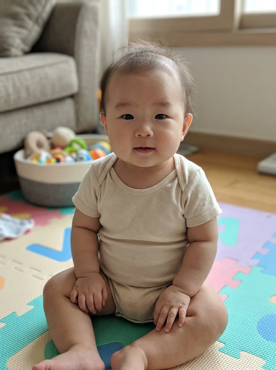 아기 가을 숲속 동화 화보 원본 예시