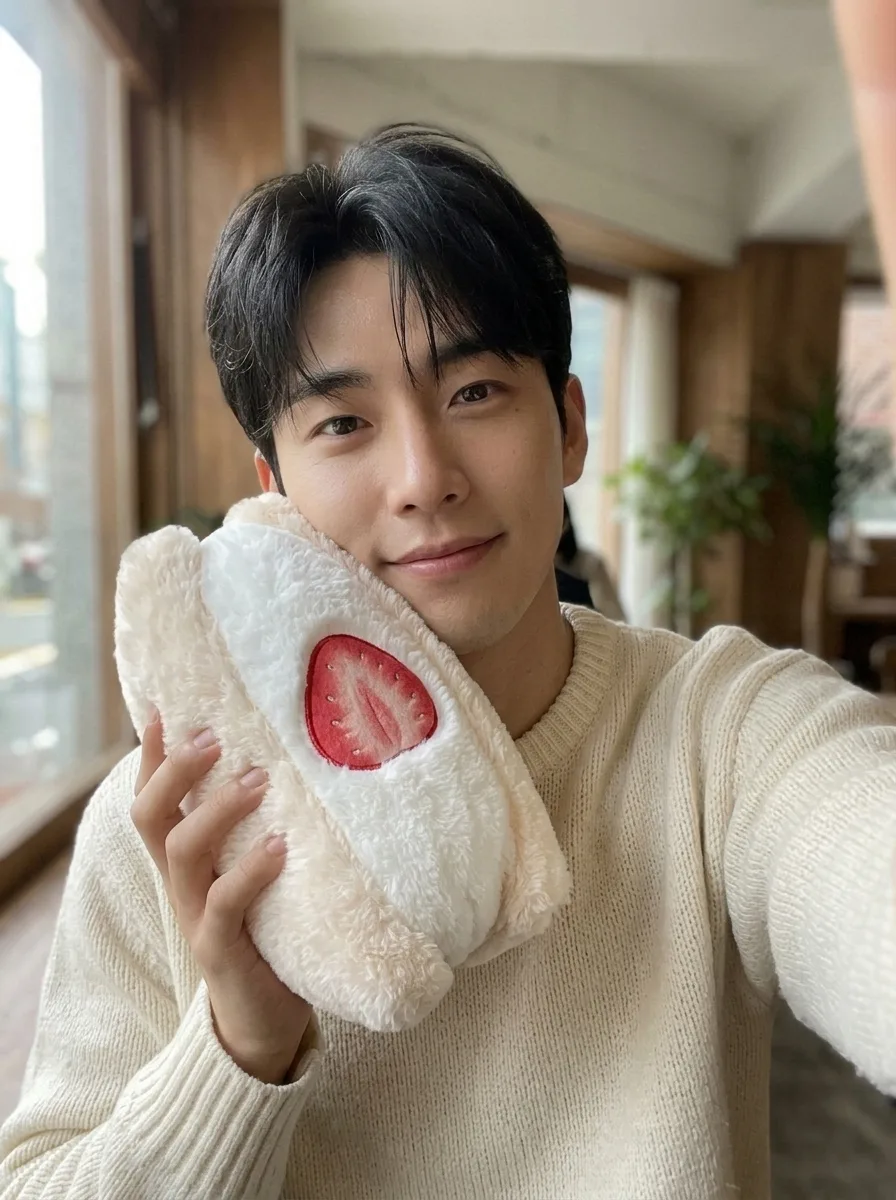 말랑 인형 샌드위치 셀카 결과 예시