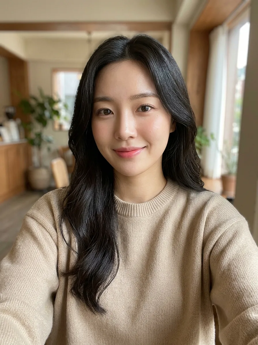 하늘색 배경 증명사진 6컷 원본 예시