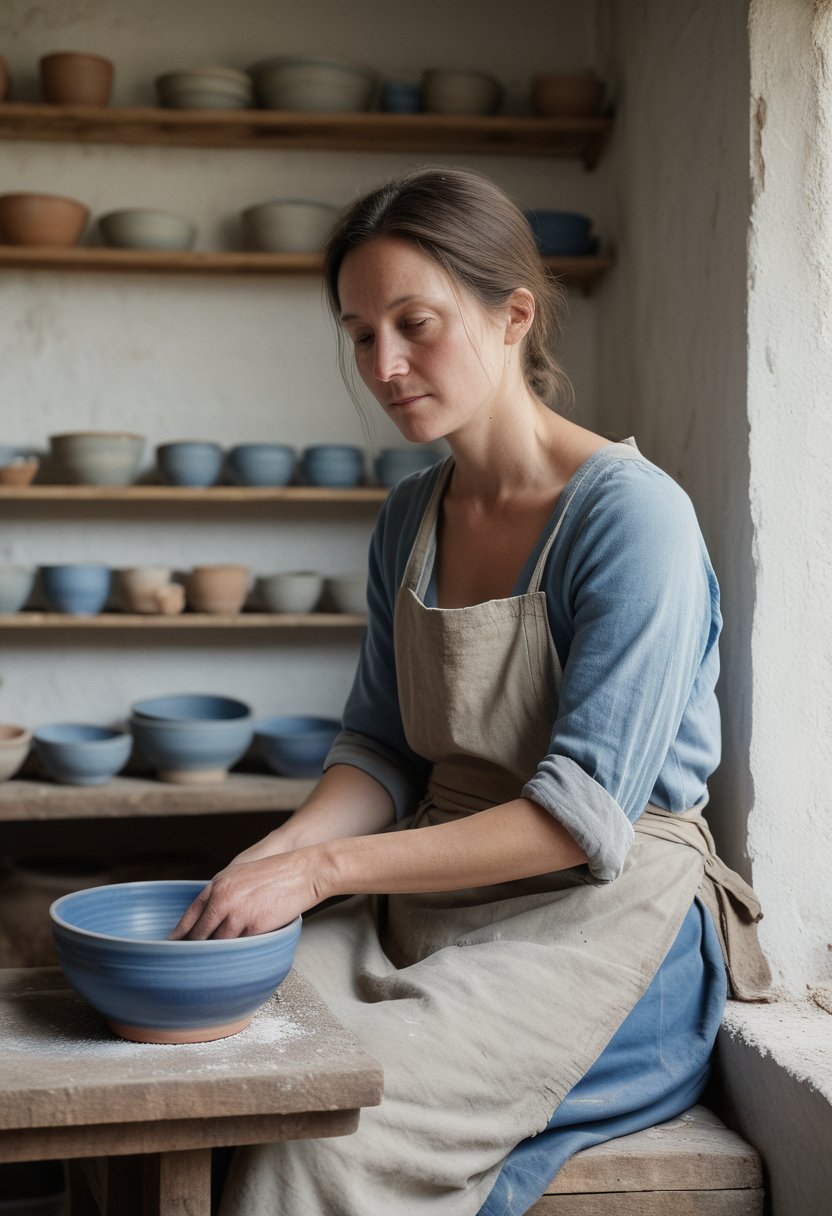 A quiet minute in clay