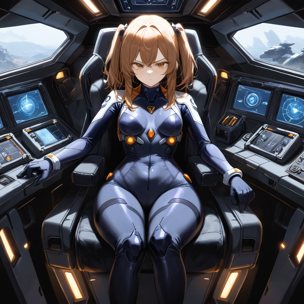 1girl, solo, mecha suit, upper body, helmet held under arm, battle-worn armor, dramatic ri