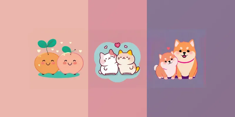 Cute Anime Creatures In Love generated by midjourney