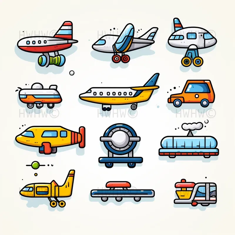 Cute 2D Cartoon Doodle Icon Sets