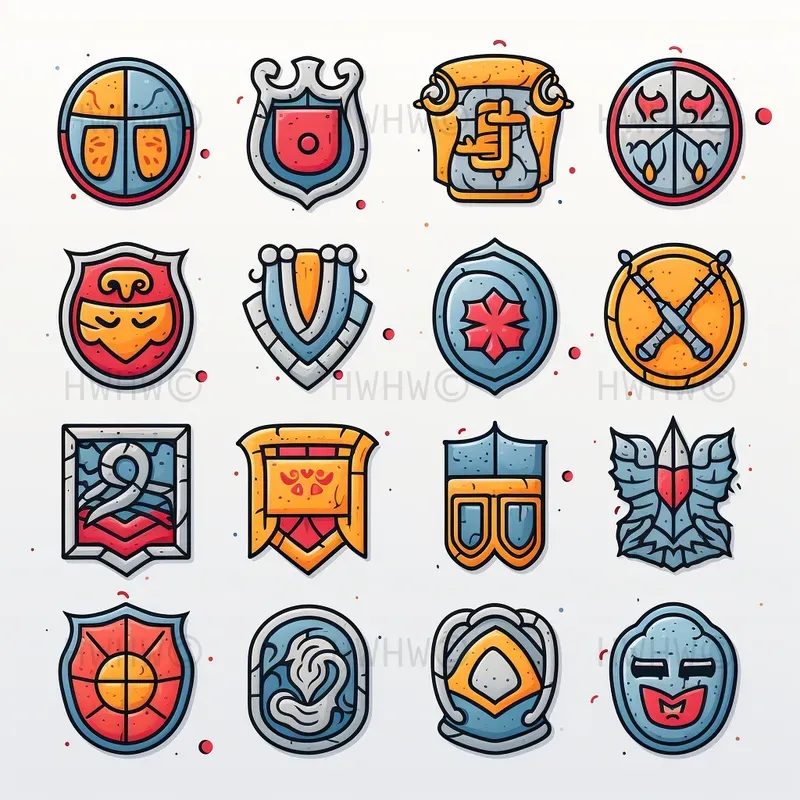 Cute 2D Cartoon Doodle Icon Sets
