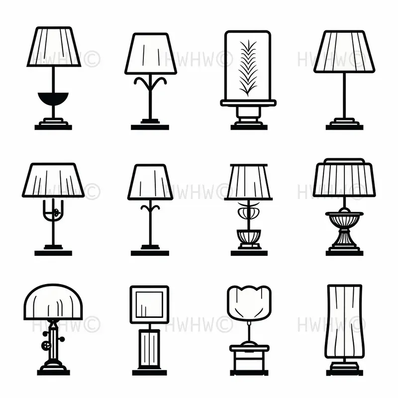 2D Black And White Outline Ui Icon Sets