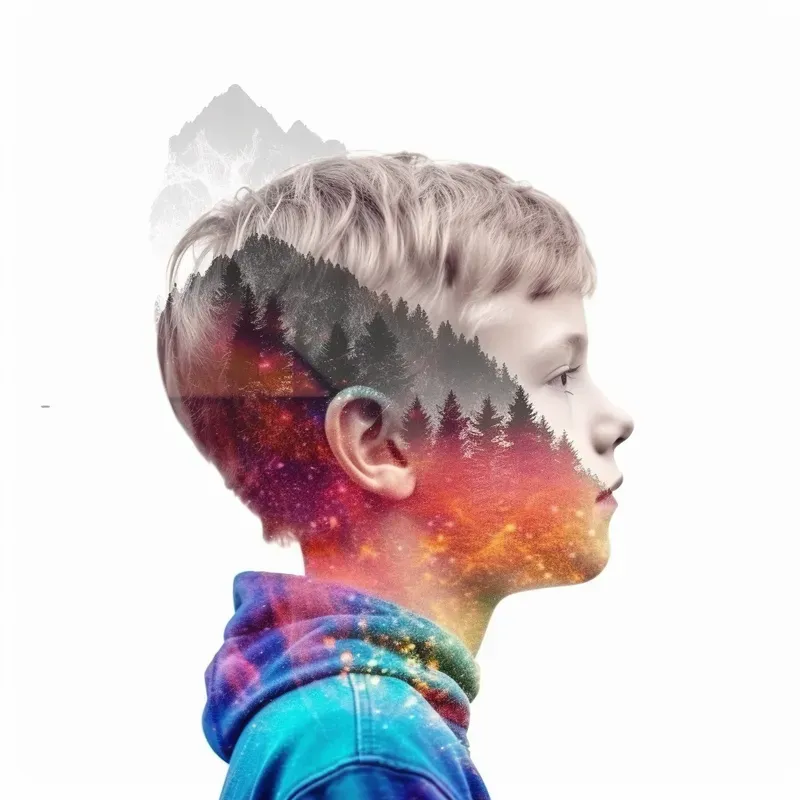Double Exposure Nature Characters