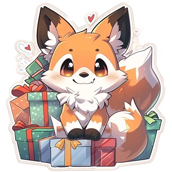 Christmas Stickers Very Cute Animals