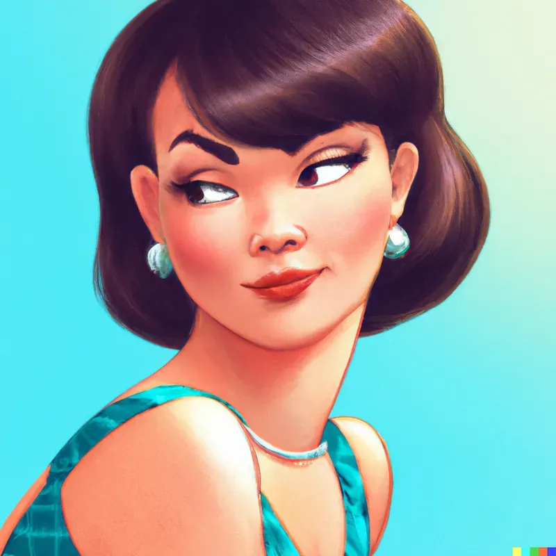 Cartoon Woman Pin-up Art