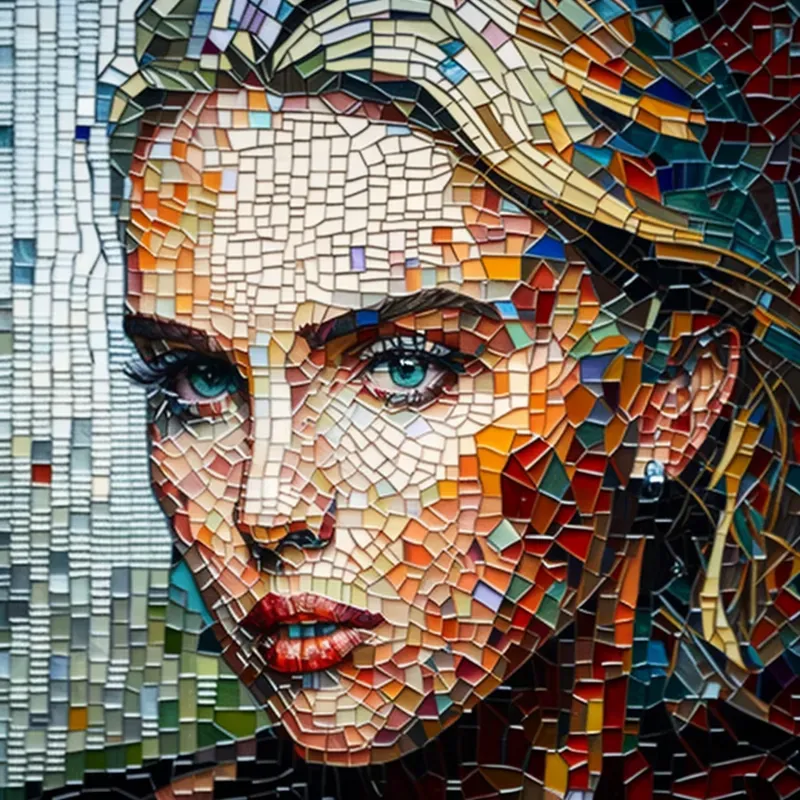 Glass Iron Mosaic Art Portraits