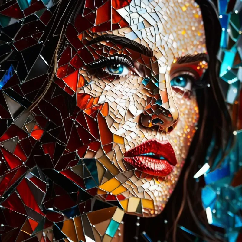Glass Iron Mosaic Art Portraits