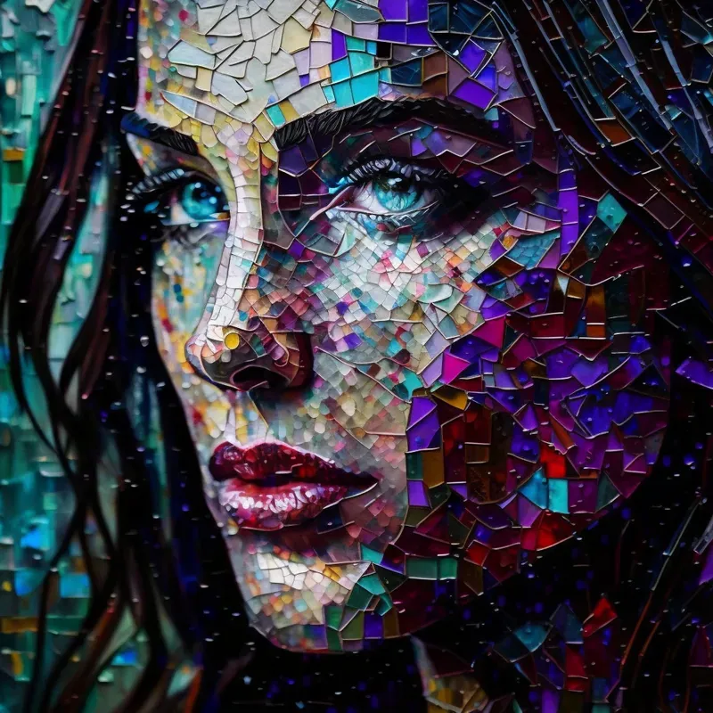 Glass Iron Mosaic Art Portraits