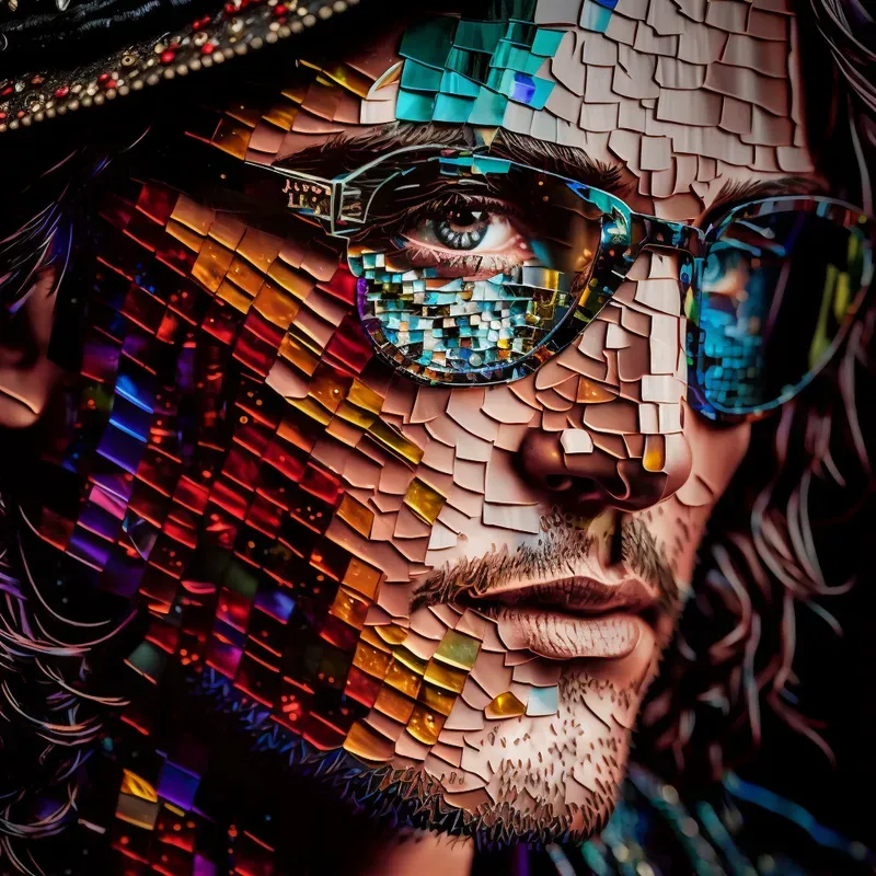 Glass Iron Mosaic Art Portraits