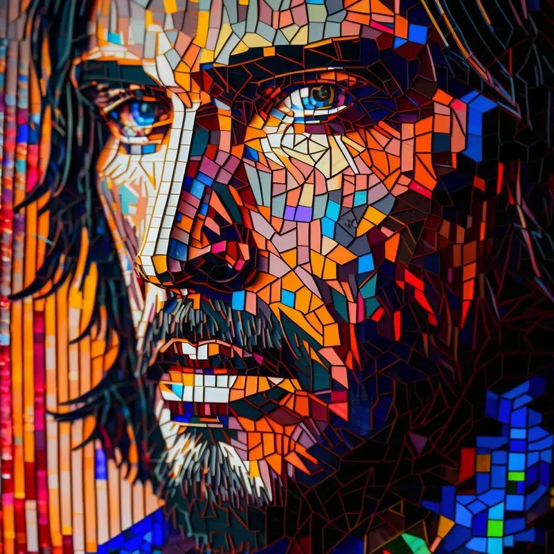 Glass Iron Mosaic Art Portraits