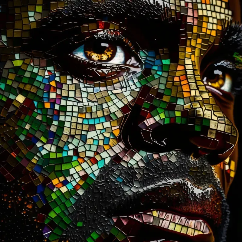 Glass Iron Mosaic Art Portraits