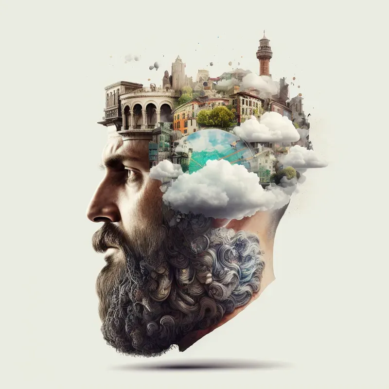 Human Heads With Cities T-shirts Designs